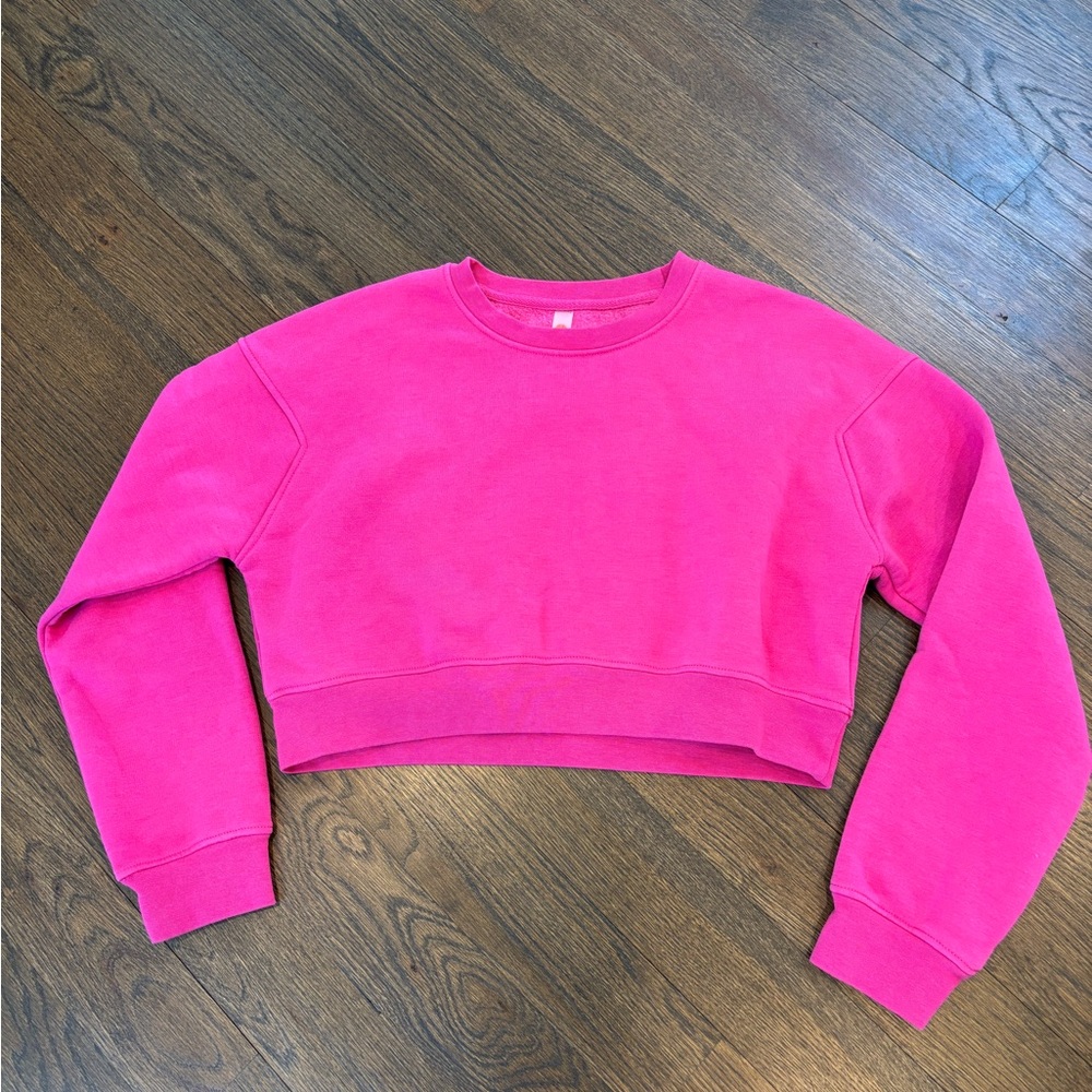 Hot pink cropped sweatshirt